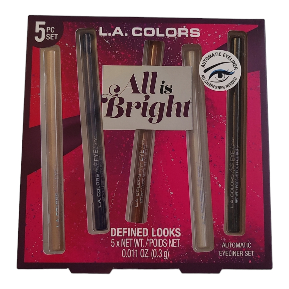 New 5pc LA Colors Eyeliner Makeup Gift Set Cream Blue Bronze Gold White Black